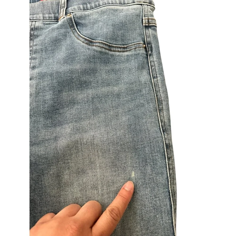Spanx Pull On Jeans Womens Large Light Wash Vintage High Rise Skinny Stretch - Picture 7 of 14
